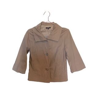 rafaella tan button front overcoat jacket size small